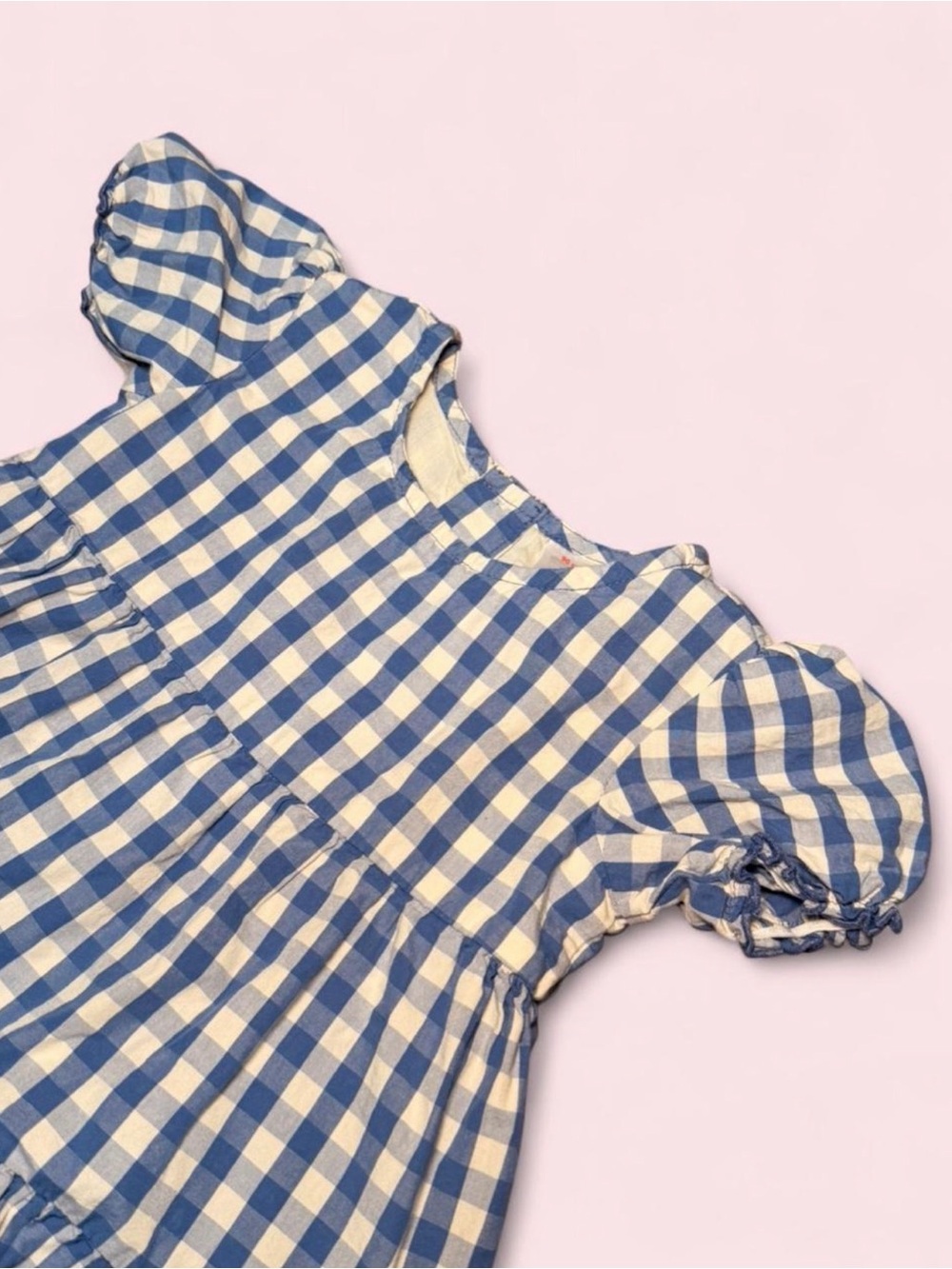 Hanna Andersson Dutch Blue Gingham Tiered Dress Bloomers Set 3T Cotton Heirloom - Picture 3 of 9